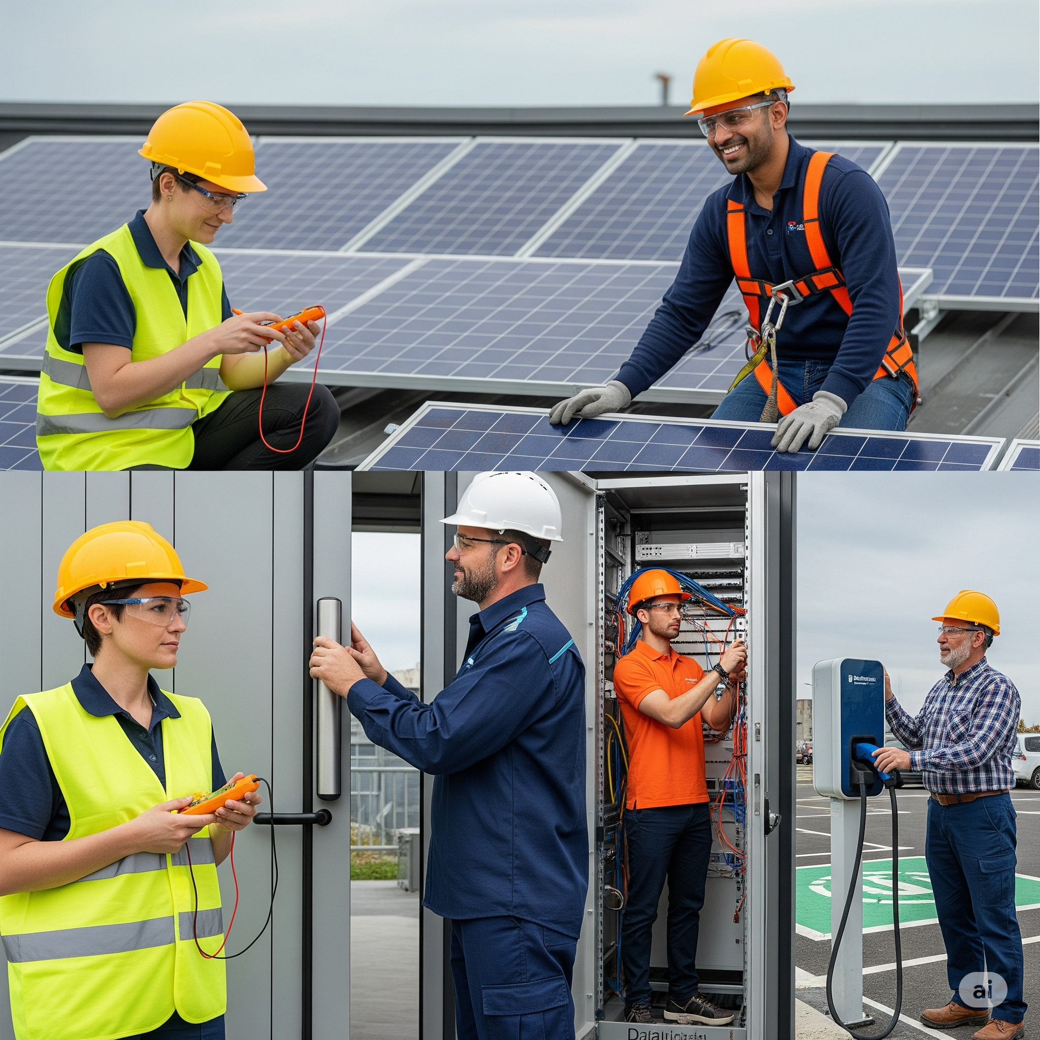 Equipo de Instalaciones Tecnológicas del Vallès trabajando
